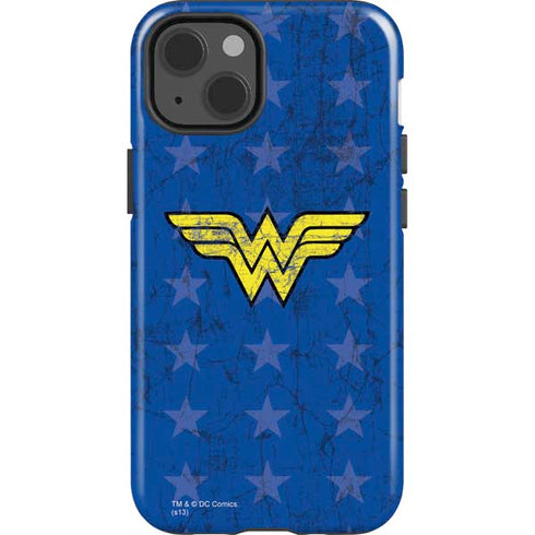 DC Comics Wonder Woman Emblem on Flag iPhone 15 Impact Case